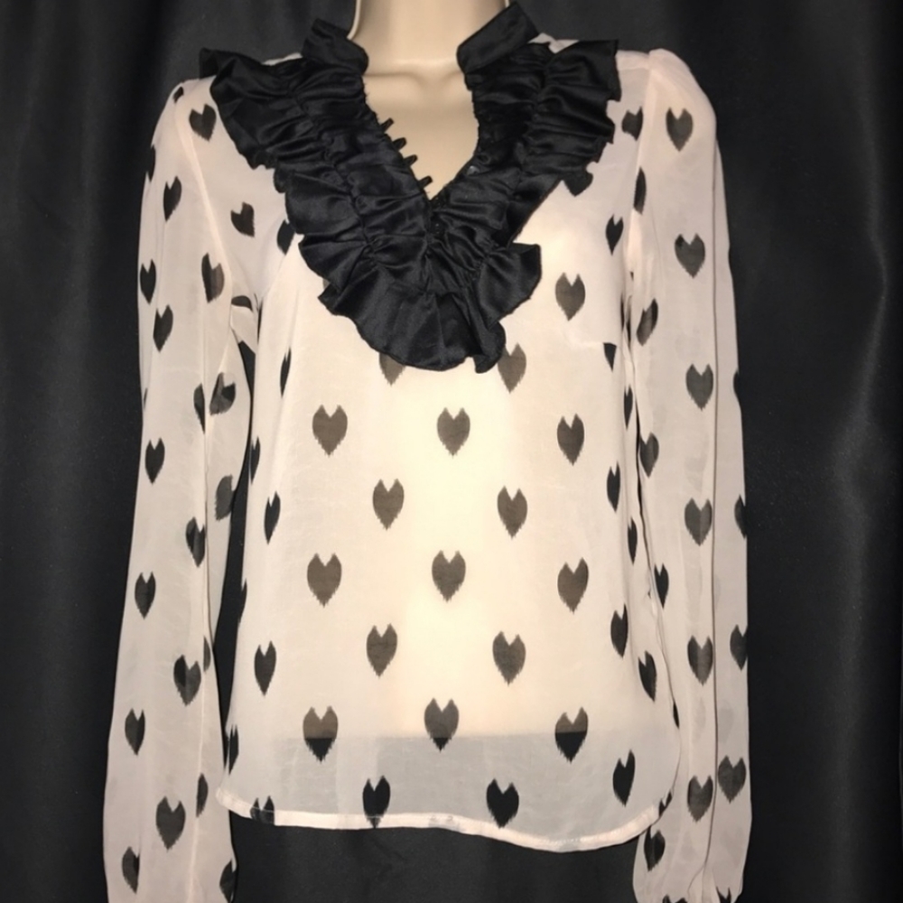H&M Heart Ruffle Blouse